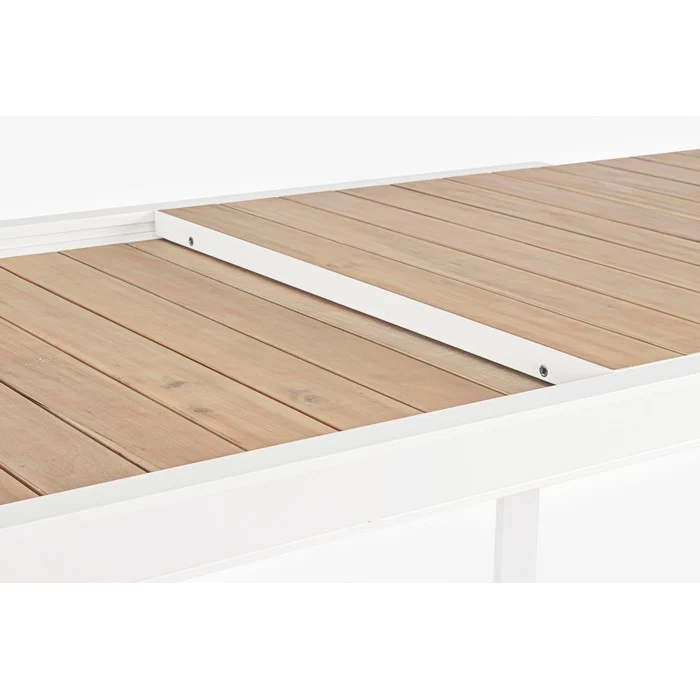 Tavolo allungabile da giardino in alluminio con doghe effetto legno - Belmar