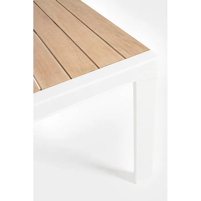 Tavolo allungabile da giardino in alluminio con doghe effetto legno - Belmar