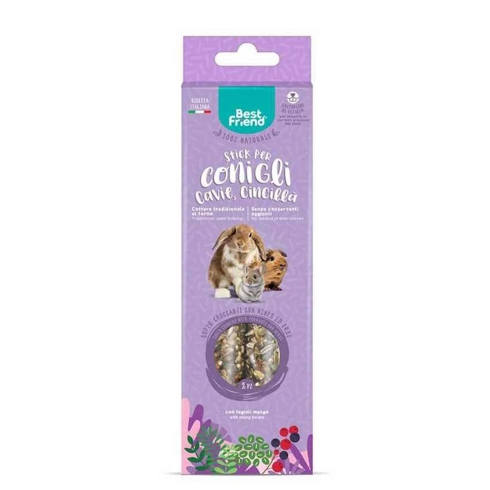 Stick snack naturali per conigli, cavie e cincillà con ribes e erba 115 g - Best Friend