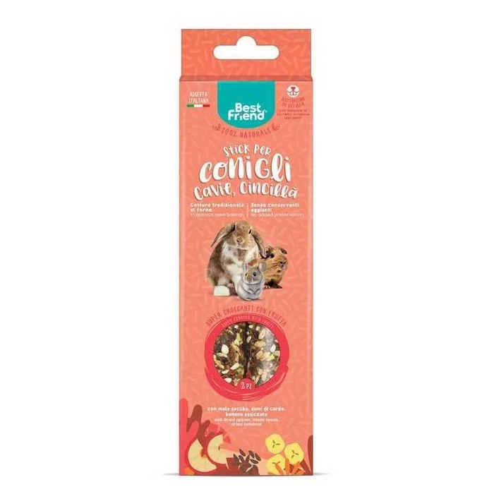 Stick snack naturali per conigli, cavie e cincillà con frutta 115 g - Best Friend