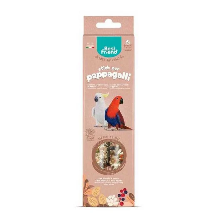 Stick naturali per pappagalli frutta e noci 165 g - Best Friend