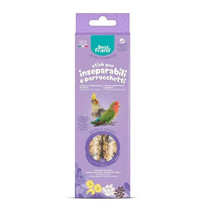 Stick per inseparabili e parrocchetti con frutta tropicale 115 g - Best Friend