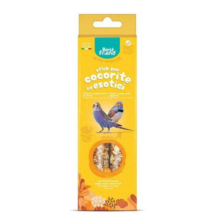 Stick naturali per cocorite ed uccelli esotici con miele 85 g - Best Friend
