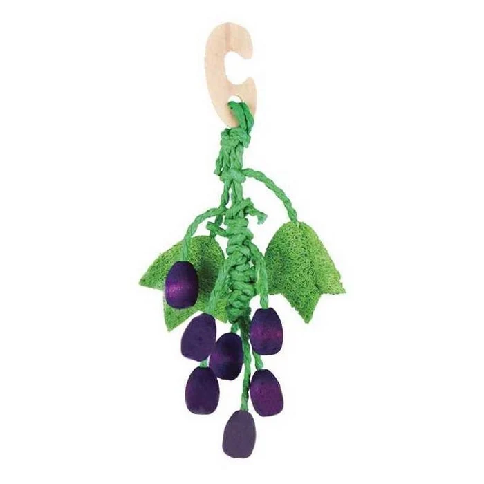 Gioco per roditori uva in legno, carta e luffa