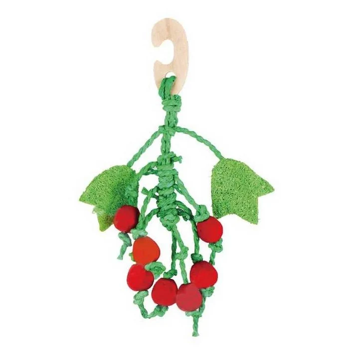Gioco per roditori ciliegie in legno, carta e luffa