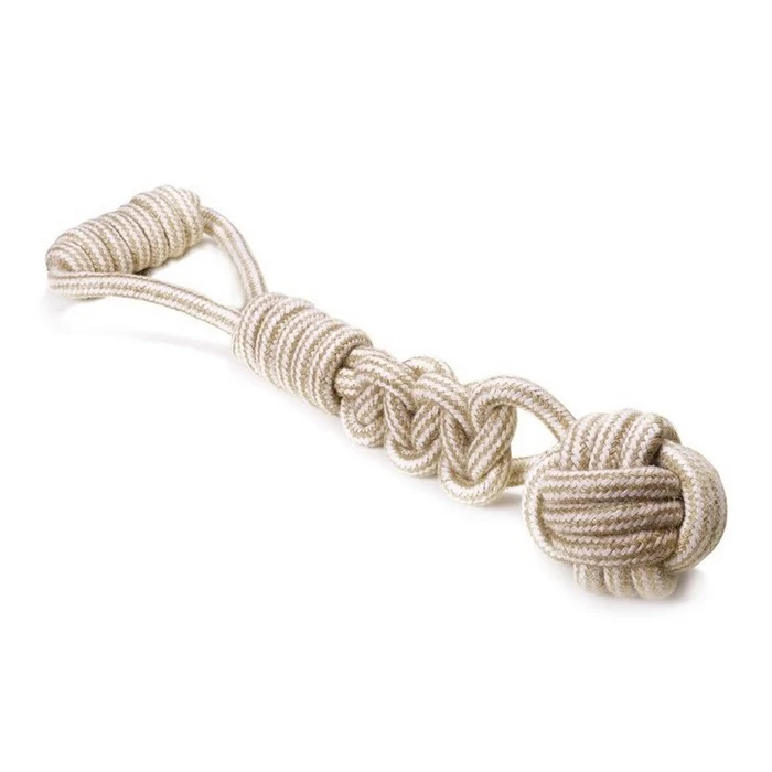 Gioco per cani in cotone tirante con palla - Natural Cotton