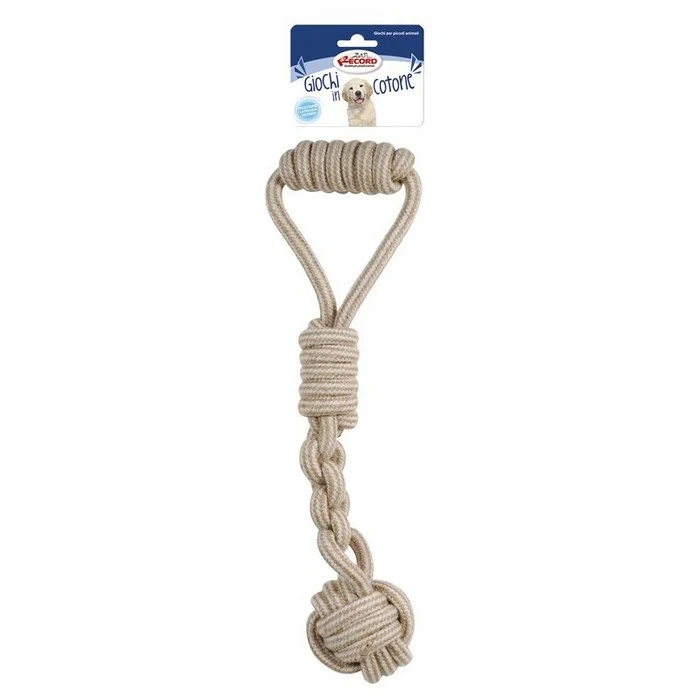 Gioco per cani in cotone tirante con palla - Natural Cotton