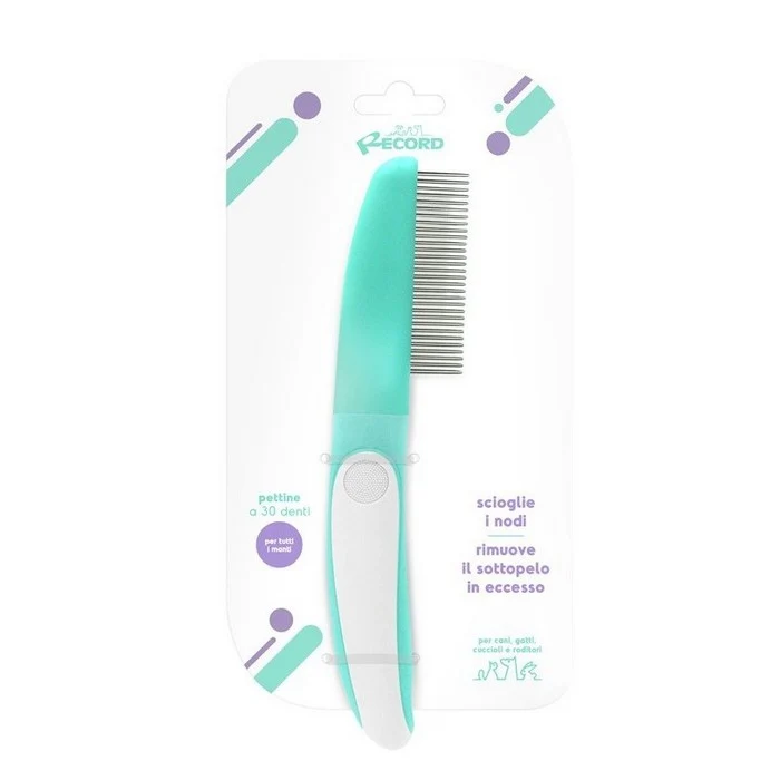 Pettine in metallo 30 denti per animali tutti i manti 4x20 cm - Hairmony