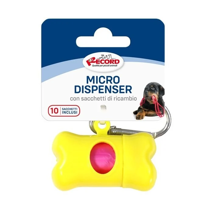 Micro dispenser per sacchetti igienici per cani - Osso