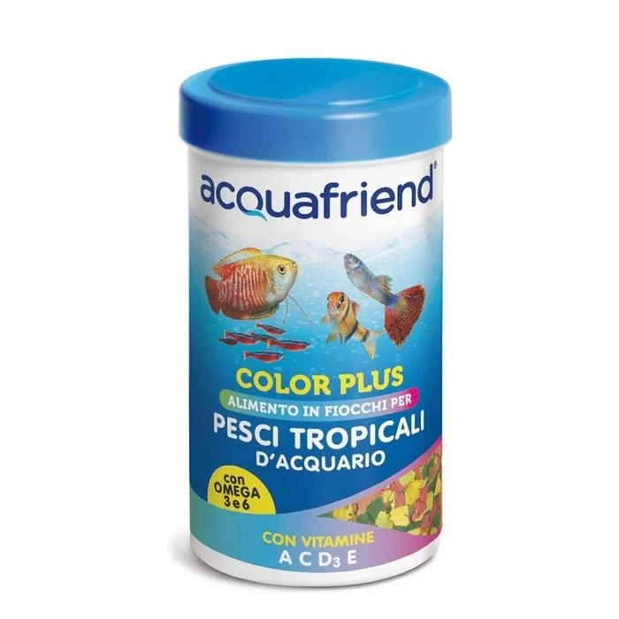 Mangime in fiocchi per pesci tropicali Color plus 250 ml - Acquafriend