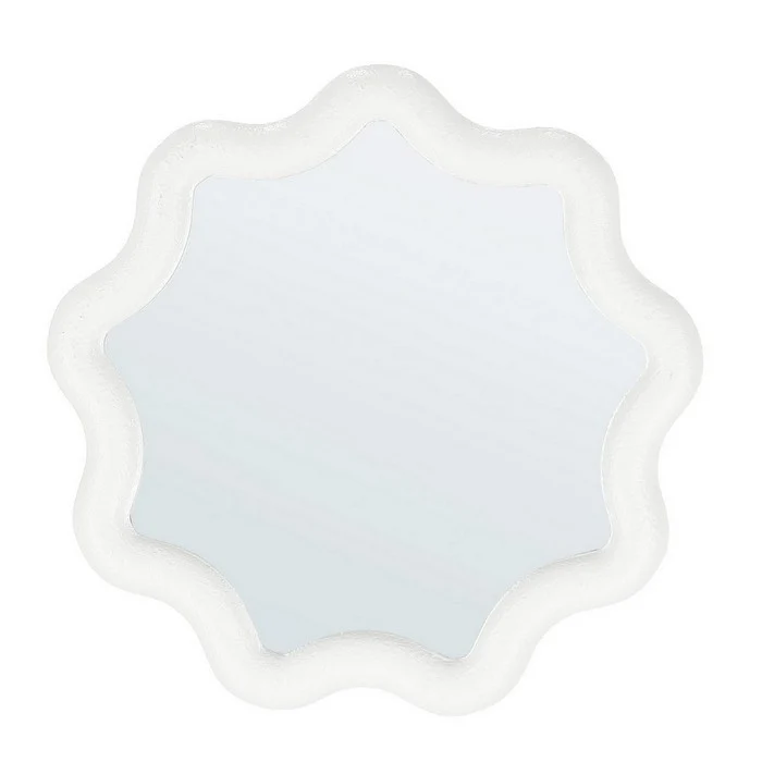 Specchio con cornice tondo bianco 36 cm - Creamy
