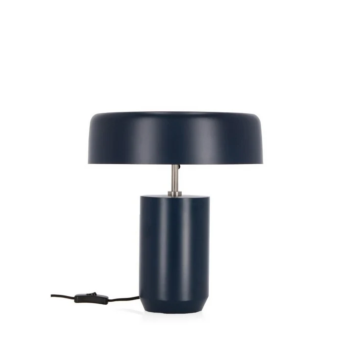 Lampada tonda da tavolo in metallo blu - Kaithal