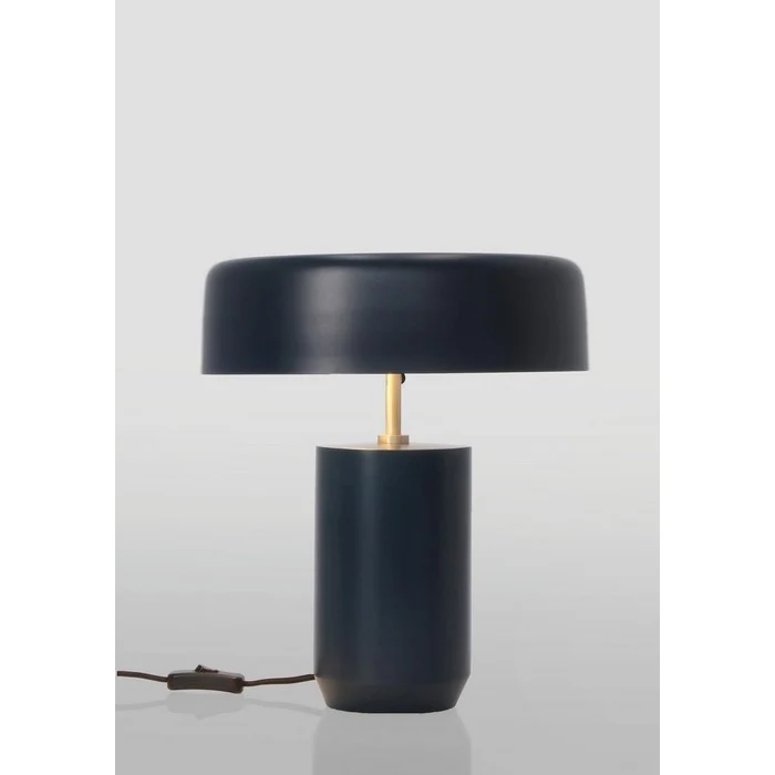 Lampada tonda da tavolo in metallo blu - Kaithal