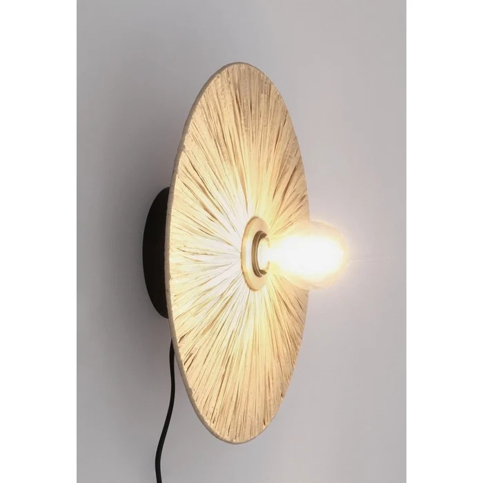 Lampada applique con decorazione in rafia 30 cm - Kanda