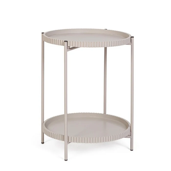 Tavolino tondo con 2 ripiani nero 42 cm - Herdys