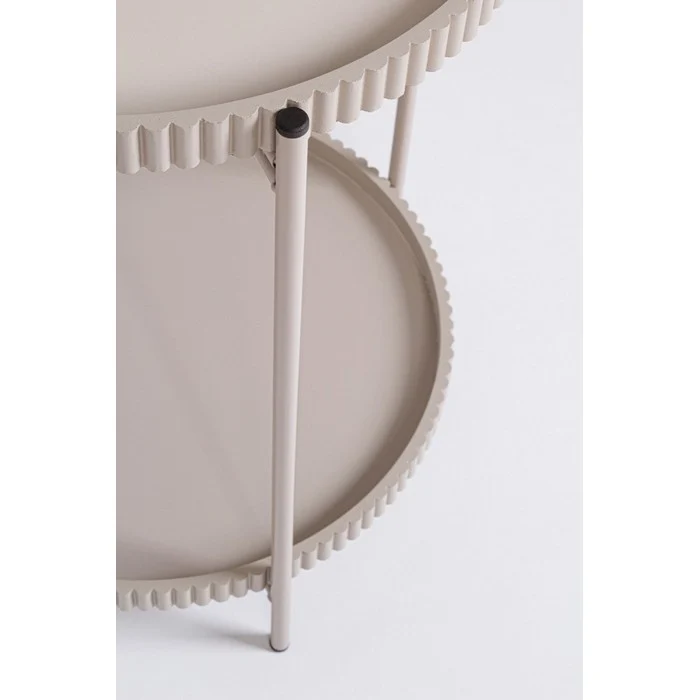 Tavolino tondo con 2 ripiani nero 42 cm - Herdys