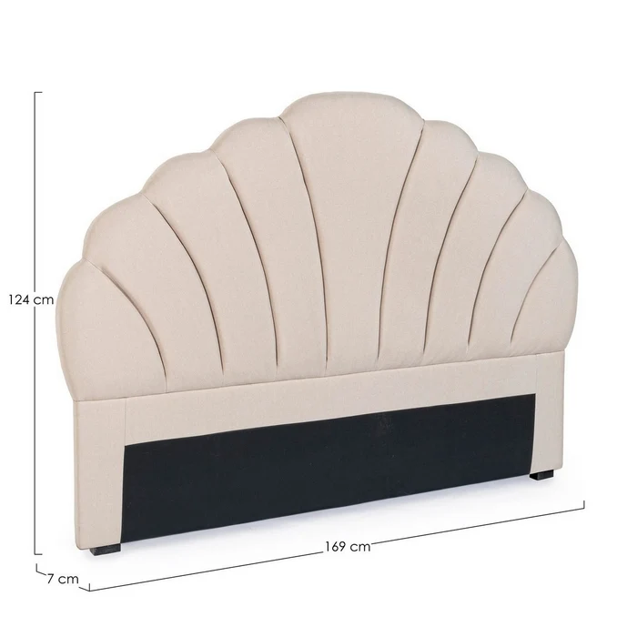 Testiera per letto in tessuto beige - Azar