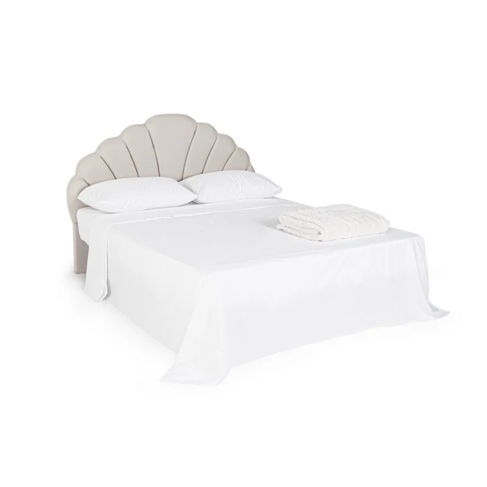 Testiera per letto in tessuto beige - Azar