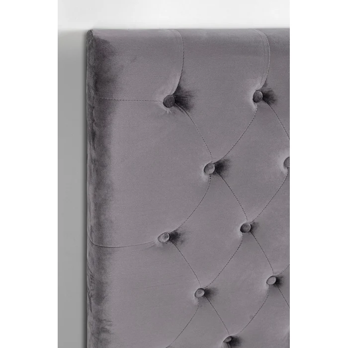Testiera per letto grigio in velluto - Caspar