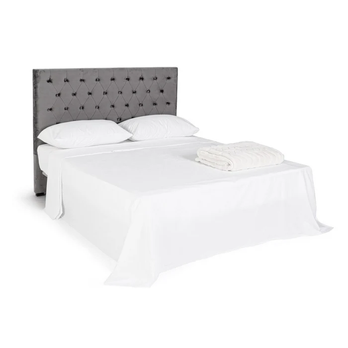 Testiera per letto grigio in velluto - Caspar