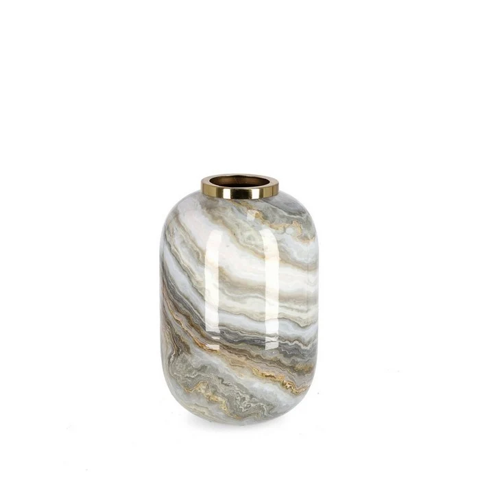 Vaso in metallo effetto marmo - Marsha