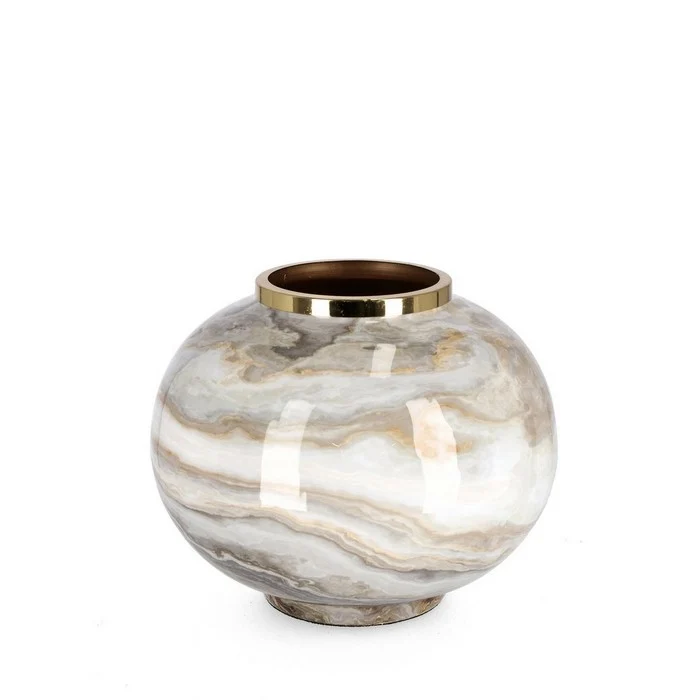Vaso in metallo effetto marmo - Marsha