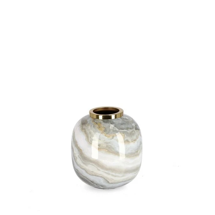Vaso in metallo effetto marmo - Marsha
