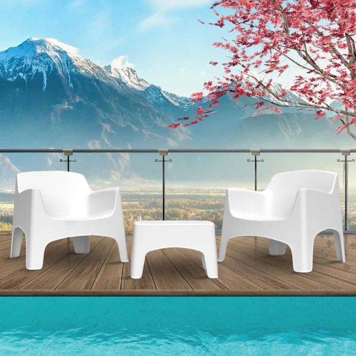 Set da giardino in polipropilene con 2 poltrone e tavolino - Ibiza Terrace
