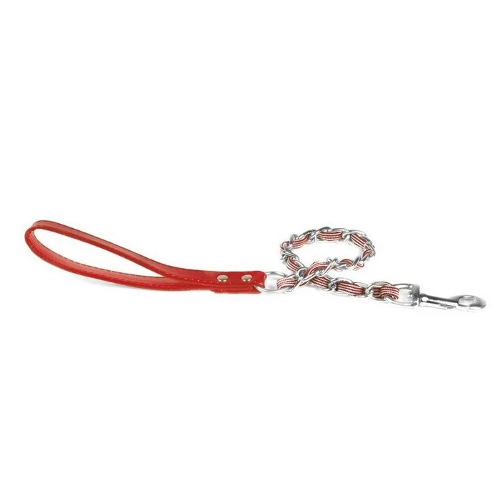 Guinzaglio a catena con inserto in nylon per cani