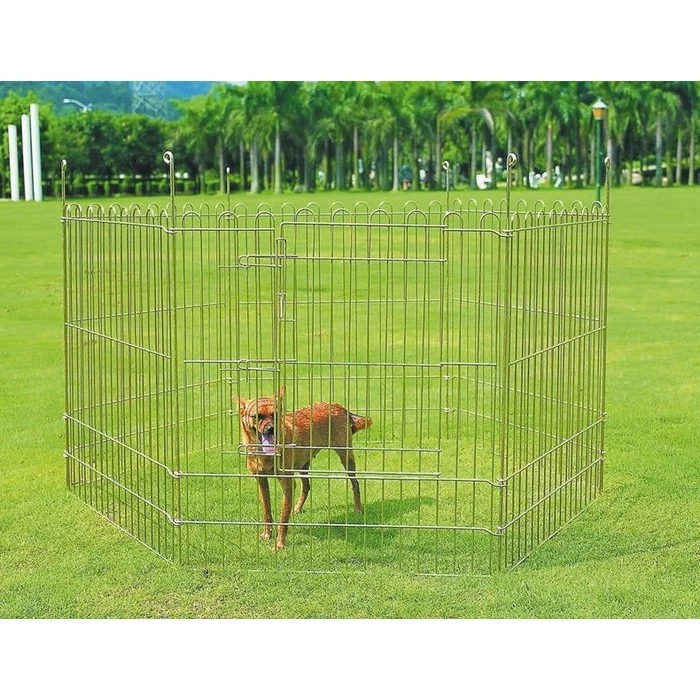 Recinto per cani e cuccioli in 6 pannelli in ferro zincato