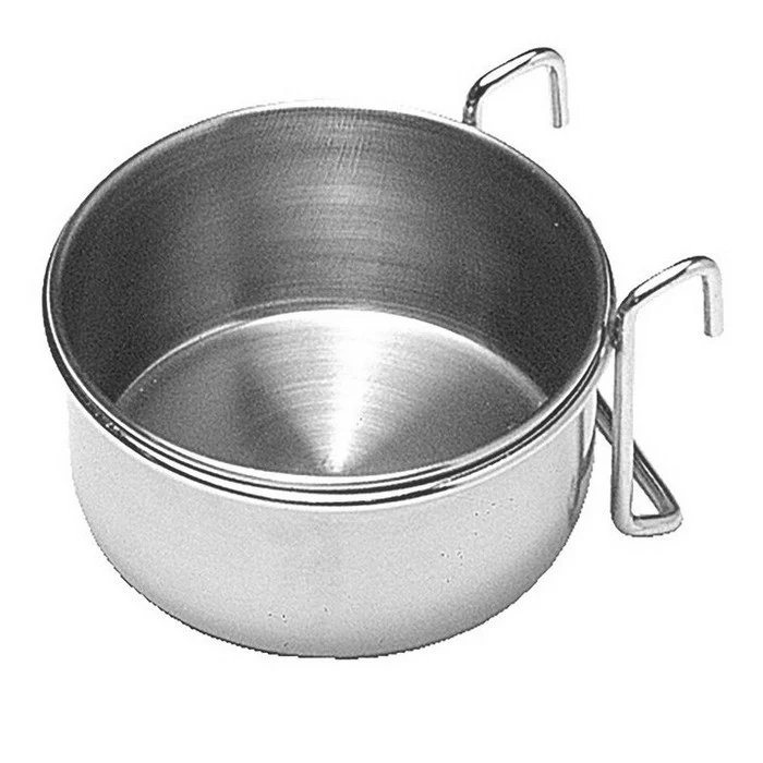 Ciotola in acciaio inox da appendere con supporto 12 cm