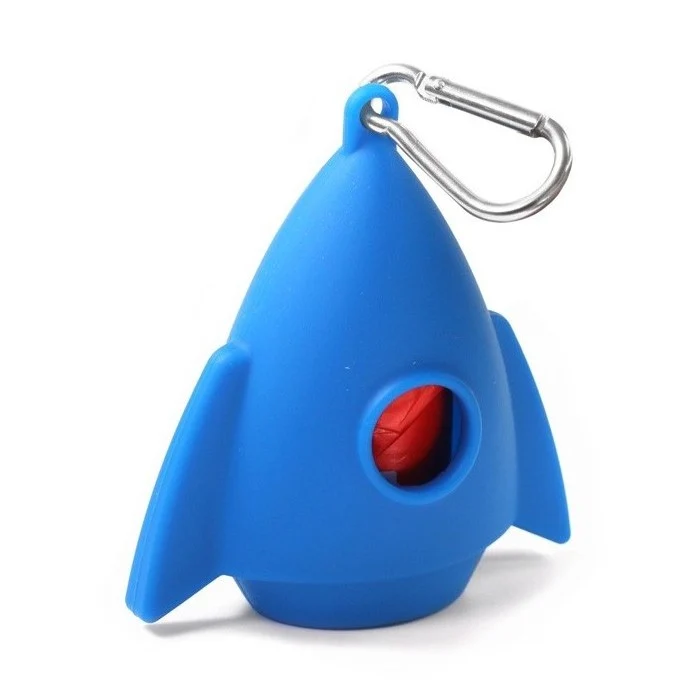 Dispenser sacchetti igienici per cani in silicone - Razzo