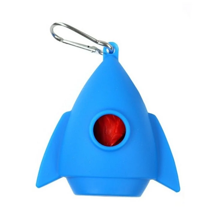 Dispenser sacchetti igienici per cani in silicone - Razzo