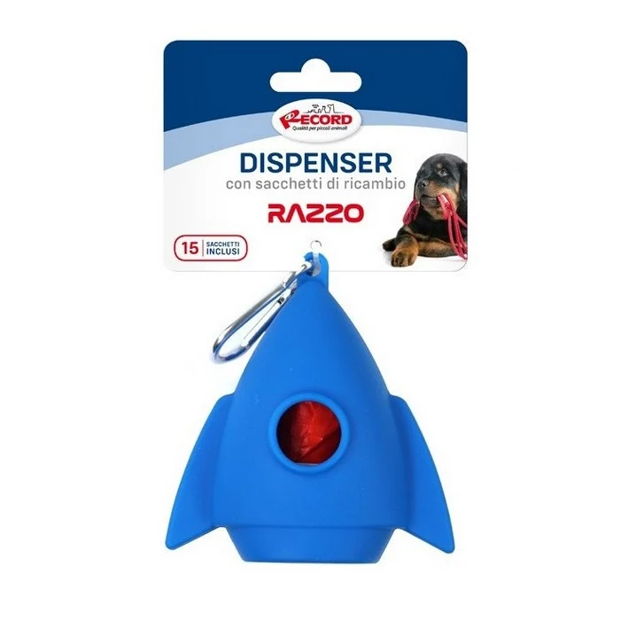Dispenser sacchetti igienici per cani in silicone - Razzo