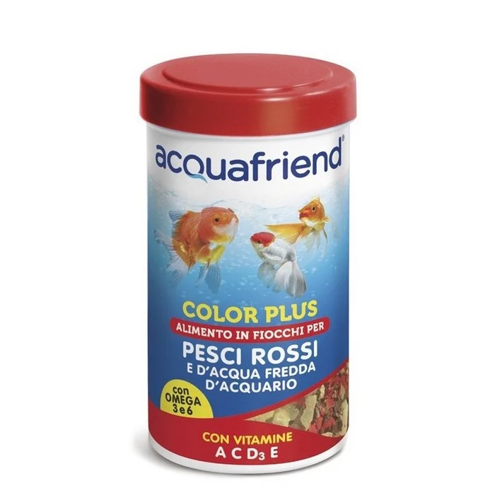 Mangime in fiocchi per pesci rossi color plus 250 ml - Acquafriend
