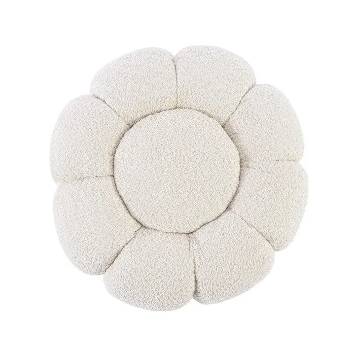 Pouf tondo in tessuto bouclé 65 cm - Floreal