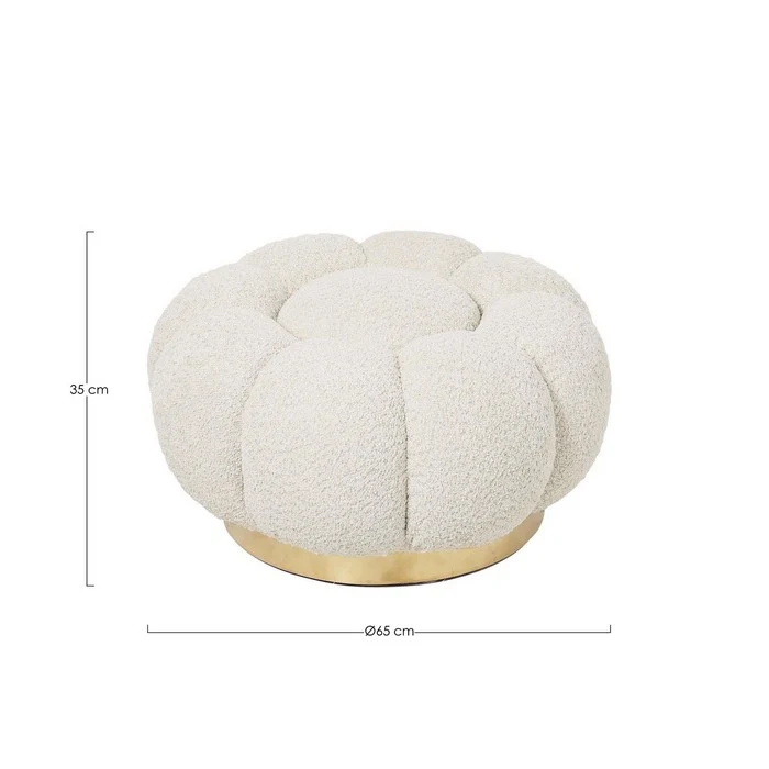 Pouf tondo in tessuto bouclé 65 cm - Floreal