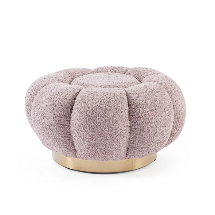 Pouf tondo in tessuto bouclé 65 cm - Floreal