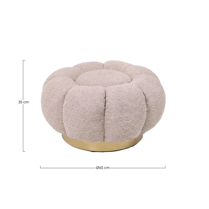 Pouf tondo in tessuto bouclé 65 cm - Floreal