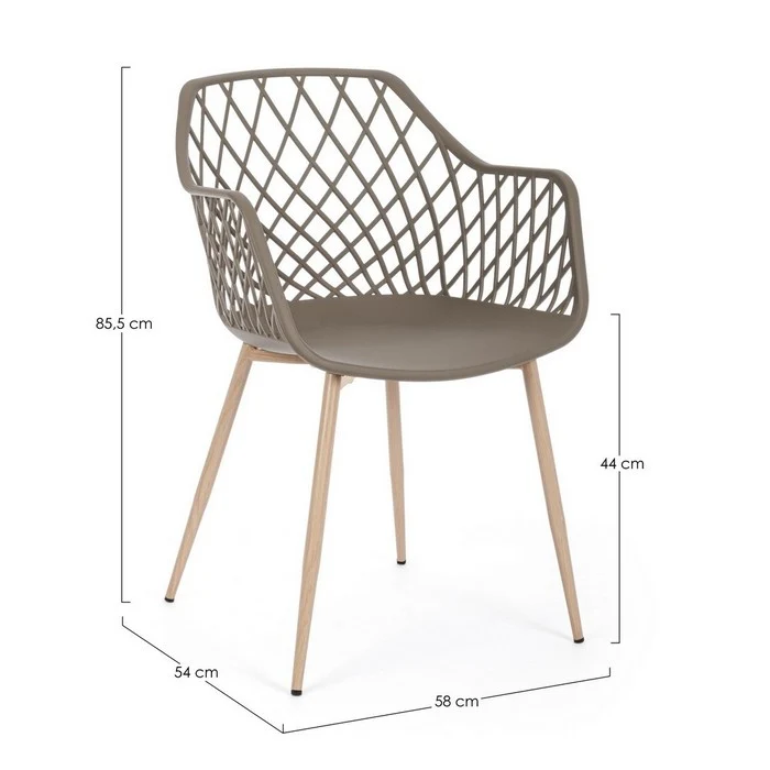Sedia scandinava ergonomica con braccioli - Optik