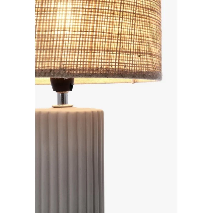 Lampada da tavolo in ceramica con paralume rafia 42 cm - Adhara