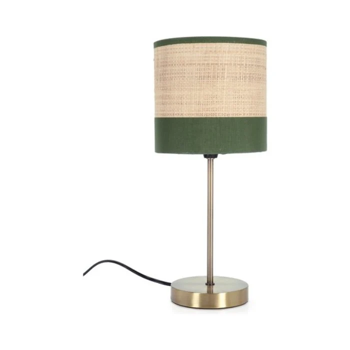 Lampada da tavolo con paralume in velluto e rafia 39 cm - Aylen