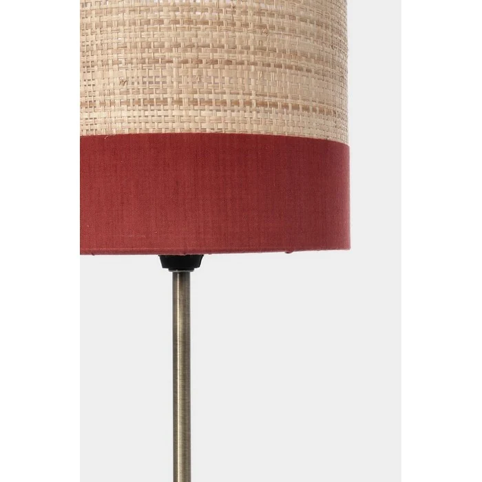 Lampada da tavolo con paralume in velluto e rafia 39 cm - Aylen