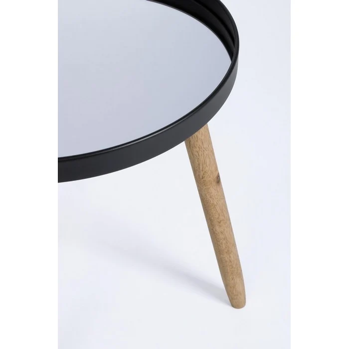 Tavolino tondo scandinavo con gambe in legno - Edvard