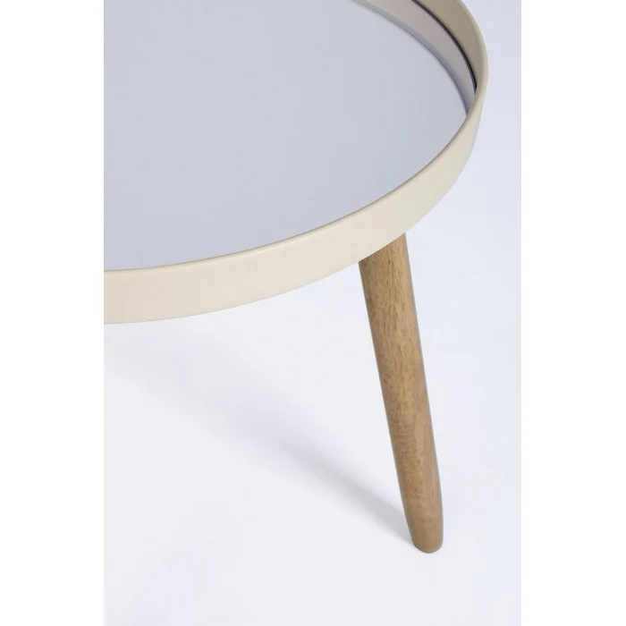 Tavolino tondo scandinavo con gambe in legno - Edvard