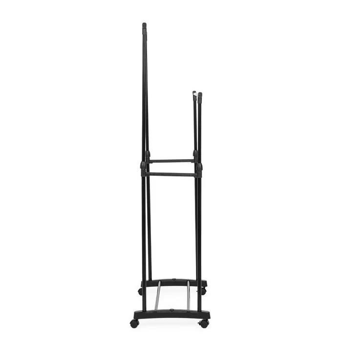 Stand guardaroba appendiabiti 2 barre con ruote - Elida