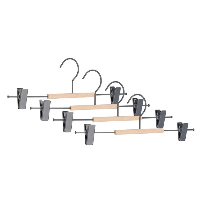 Set 4 grucce in metallo e legno con clip - Pastel