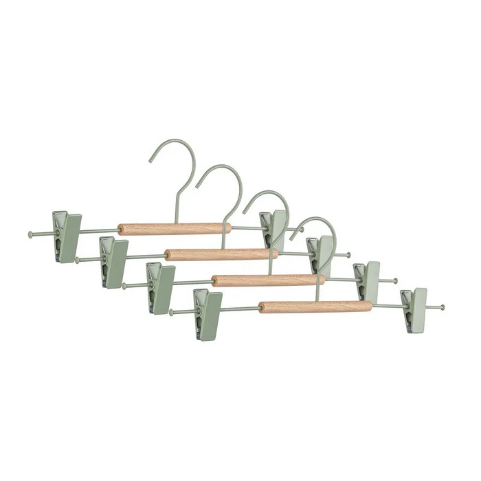 Set 4 grucce in metallo e legno con clip - Pastel