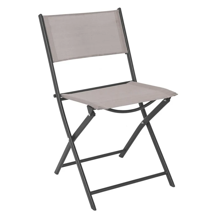 Set 4 sedie da giardino pieghevoli in metallo e textilene