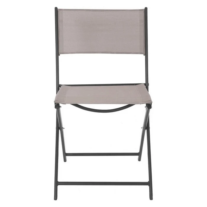 Set 4 sedie da giardino pieghevoli in metallo e textilene